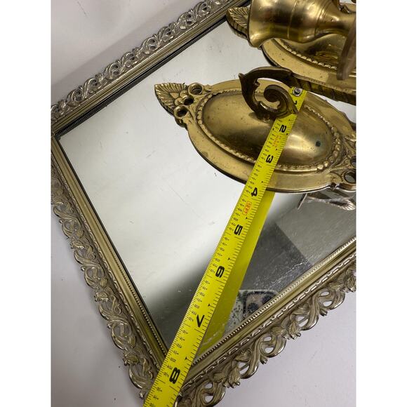 Pair of Vintage Brass Candle Wall Sconces - Gold Candlesticks for Victorian - Picture 2 of 10